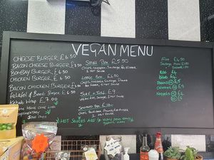 Vegan menu at Delphine's Kitchen in Sheffield