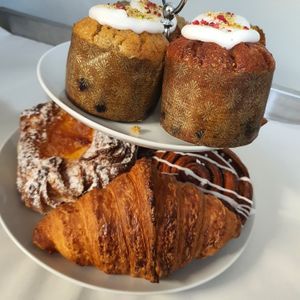 our selection of vegan pastries  at Delphine's Kitchen in Sheffield