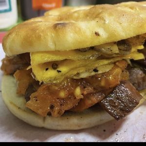 our vegan breakfast baps at Delphine's Kitchen in Sheffield