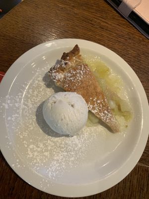 Vegan Apple Pie with Vegan Vanilla Ice Cream at Raven's Cliff in Motherwell