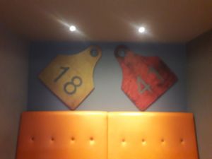 Ear tag decor, SERIOUSLY? at Raven's Cliff in Motherwell