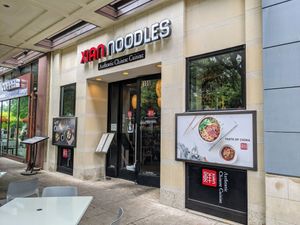 There are a few outside tables. at Xian Noodles at The Domain in Austin