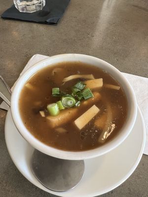 Vegan tofu hot and sour soup  at Uptown China Restaurant in Seattle
