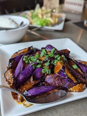 Garlic eggplant at Uptown China Restaurant in Seattle