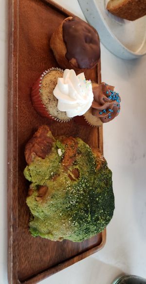 matcha croissant and cupcakes at Whisk Matcha Cafe in Vancouver