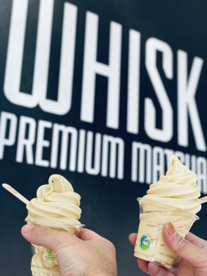 Passionfruit soft serve  at Whisk Matcha Cafe in Vancouver