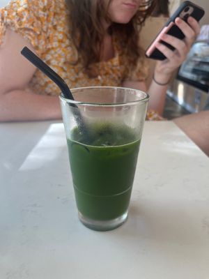 delicious matcha lemonade! at Whisk Matcha Cafe in Vancouver