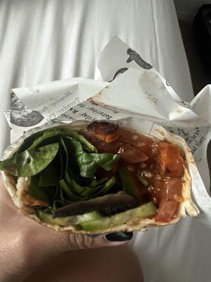 Vegan brekkie wrap  at Nook Clarence St in Sydney