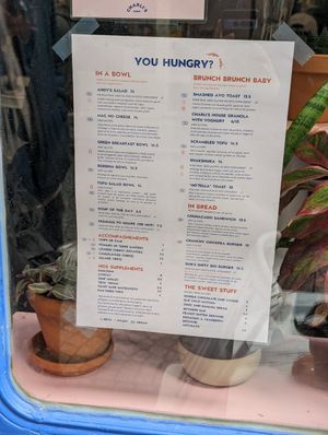 Menu at Charli's Crew in Paris