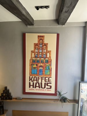 Schöner historischer Backsteinbau  at Kaffeehaus in Luebeck