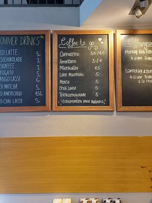 Menu at Kaffeehaus in Luebeck