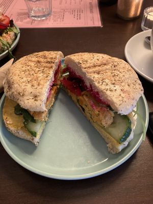 Panini with falafel  at Kaffeehaus in Luebeck