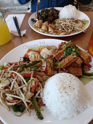 Tofu, rice and veg at Chizuru Tei in Edinburgh