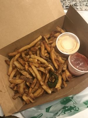 Jalapeño fries  at Laughing Seed Cafe in Asheville