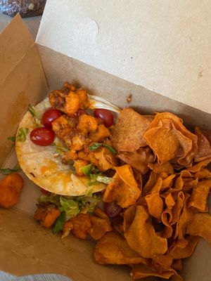 Cauliflower Buffalo Tacos  at Laughing Seed Cafe in Asheville