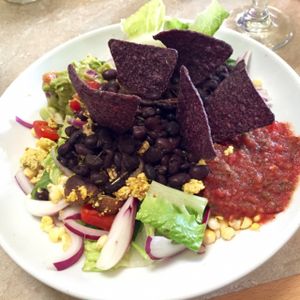 Huevos rancheros (vegan option).  at Laughing Seed Cafe in Asheville