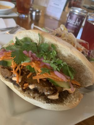 Seitan banh mi  at Laughing Seed Cafe in Asheville