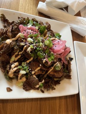 Crispy Brussels   at Laughing Seed Cafe in Asheville