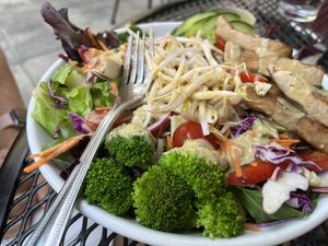 Big salads!  at Laughing Seed Cafe in Asheville