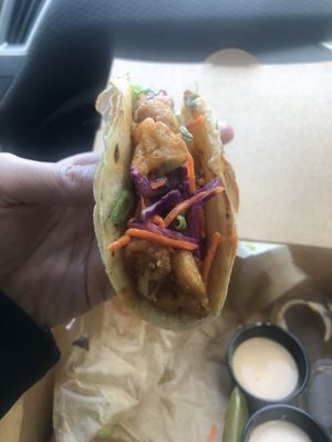 Buffalo cauliflower taco  at Laughing Seed Cafe in Asheville