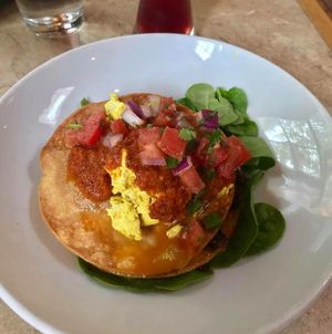 Vegan huevos rancheros at Laughing Seed Cafe in Asheville