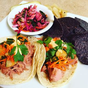 jackfruit tacos at Laughing Seed Cafe in Asheville
