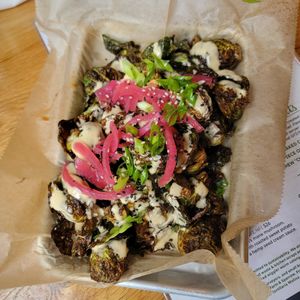 Brussels Sprouts at Laughing Seed Cafe in Asheville