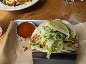 Chorizo Taco (soft shell) at Laughing Seed Cafe in Asheville