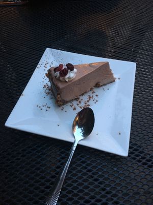 Vegan Chocolate Cranberry Cheesecake from Laughing Seed - delicious! at Laughing Seed Cafe in Asheville