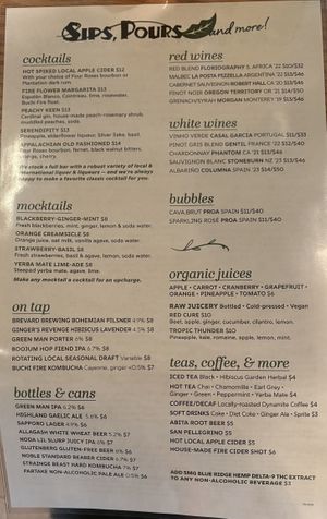 Drinks  at Laughing Seed Cafe in Asheville