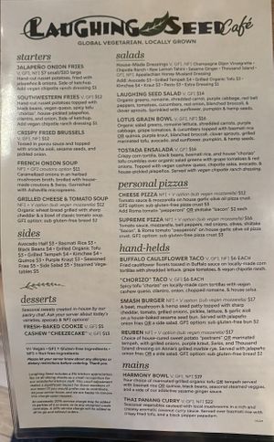 So many choices!  at Laughing Seed Cafe in Asheville
