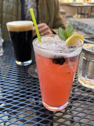 The Blackberry ginger mint mock tail and the Green Man Porter (my husband got another it was so good).  at Laughing Seed Cafe in Asheville
