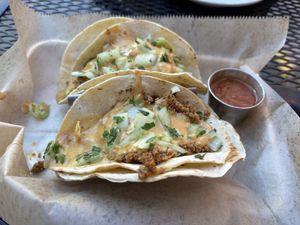 Chorizo tacos were 10 out of 10!  Messy but worth it!  at Laughing Seed Cafe in Asheville
