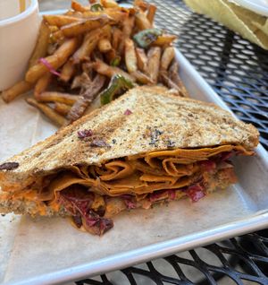 A side view of the Ruben.  at Laughing Seed Cafe in Asheville