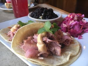 Banh Mi Jackfruit Tacos  at Laughing Seed Cafe in Asheville