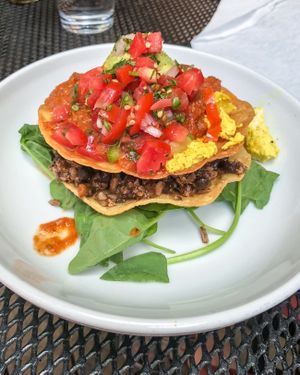 Huevos Rancheros (V option) Tofu Scramble at Laughing Seed Cafe in Asheville