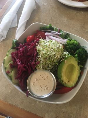 Lotus salad at Laughing Seed Cafe in Asheville