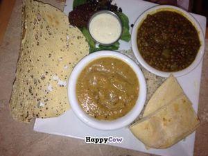 Indian thali at Laughing Seed Cafe in Asheville