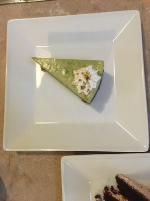 Matcha key lime cheesecake  at Laughing Seed Cafe in Asheville