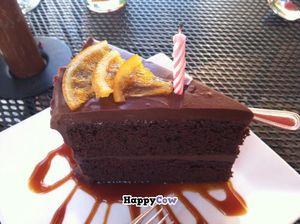 Chocolate beet cake (for my birthday :) ) at Laughing Seed Cafe in Asheville