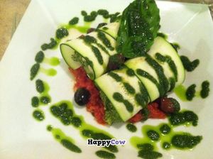 Raw vegan manicotti  at Laughing Seed Cafe in Asheville
