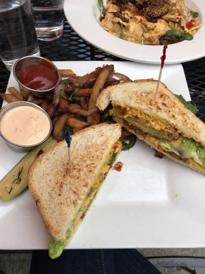 Vegan grill cheese  at Laughing Seed Cafe in Asheville