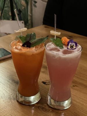 Drinks  at Laughing Seed Cafe in Asheville