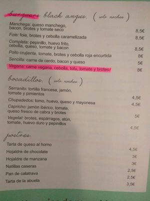 menu 1 at Rio Tus in Yeste