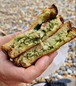 Chicken pesto toastie at Plant the Seed in Hastings