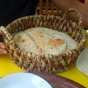 Bread with the dips (only one flatbread!! I think each dip should come with one) at Syrian Pie in Glasgow