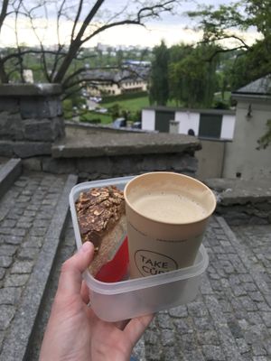 Zero Waste take away / filling in your own box possible.  at Fit Cake in Lublin