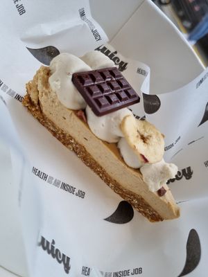 Raw banoffee pie at Juicy in Glasgow