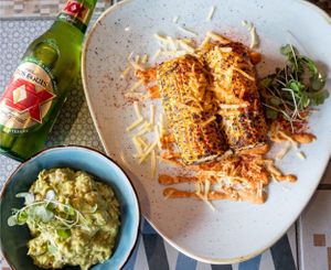 Corn and guacamole  at Rosa Mexicano in Williamstown