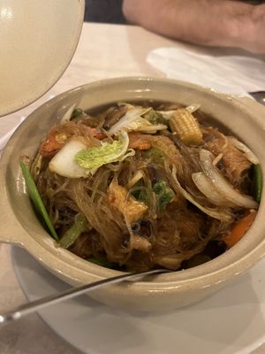 Clay pot with tofu as protein  at My Thai & Vegan in Irving